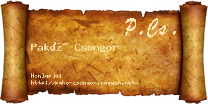 Pakó Csongor névjegykártya